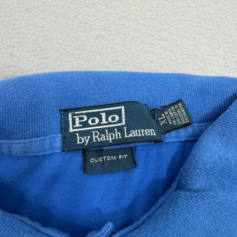 Polo Ralph Lauren Shirt Men's XL Blue Custom Fit Short Sleeve Pony Logo Preppy